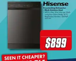 The Good Guys Hisense Freestanding Dishwasher - Black Stainless Steel offer