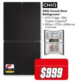 The Good Guys CHIQ 503L French Door Refrigerator offer
