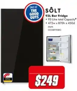 The Good Guys Solt 93L Bar Fridge offer