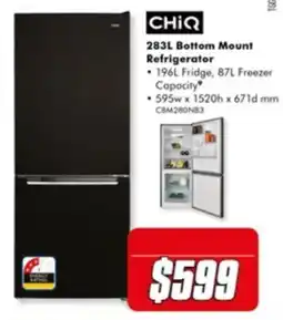 The Good Guys CHiQ 283L Bottom Mount Refrigerator offer