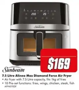 The Good Guys Sunbeam 7.5 Litre Alinea Max Diamond Force Air Fryer offer