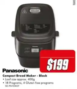 The Good Guys Panasonic Compact Bread Maker - Black offer