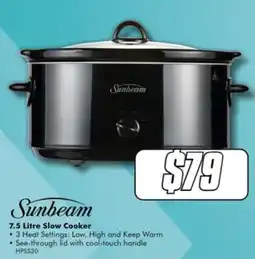 The Good Guys Sunbeam 7.5 Litre Slow Cooker offer