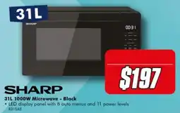 The Good Guys Sharp 31L 1000W Microwave - Black offer