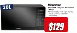 The Good Guys Hisense 20L 800W Compact Microwave - Black offer