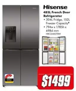 The Good Guys Hisense 483L French Door Refrigerator offer