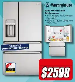 The Good Guys Westinghouse 609L French Door Refrigerator offer