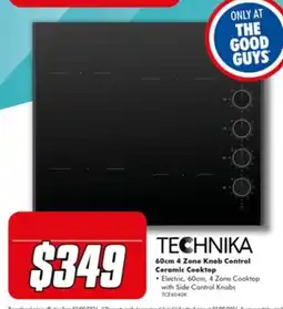 The Good Guys Technika 60cm 4 Zone Knob Control Ceramic Cooktop offer