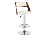 LivingStyles Olso Gas Lift Swivel Bar Stool, Walnut / White offer