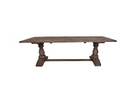 Bolton Parquet Elm Timber Pedestal Dining Table, 250cm