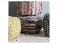LivingStyles Tomos Cotton Square Pouffe, Grey offer