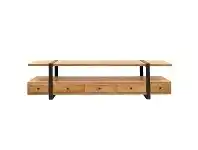 LivingStyles Phelan Reclaimed Elm Timber & Iron 5 Drawer Lowline TV Unit, 220cm offer