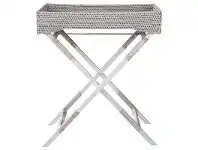 LivingStyles Savannah Rattan Butlers Tray Table, White Wash offer