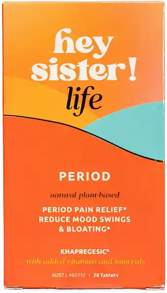 Hey Sister Life Period Pain 28 Tablets