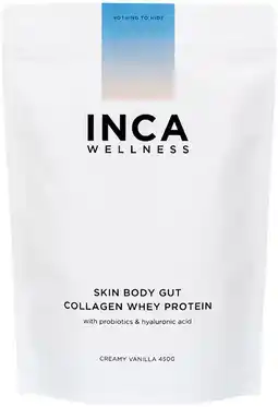 healthylife Inca Organics Skin Body Gut Collagen Whey Protein Creamy Vanilla offer