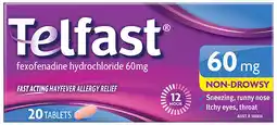 healthylife Telfast Allergy & Hayfever Relief 60mg 20 Tablets offer