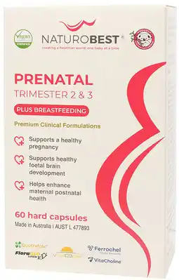 healthylife Naturobest Prenatal Trimester 2 & 3 Plus Breastfeeding 60 Capsules offer