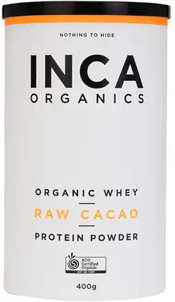 healthylife Inca Organics Organic Whey Raw Cacao Protein Powder offer