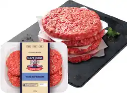 IGA Slape & Sons Gourmet Range Texas Beef Burgers offer