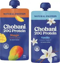 IGA Chobani Protein Greek Yogurt Pouch Selected Varieties offer