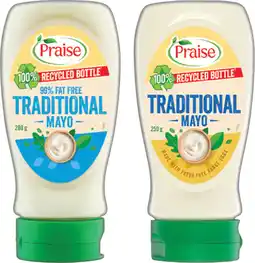 IGA Praise Traditional Squeeze Mayo 250‑280g Selected Varieties offer