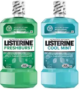 IGA Listerine Mouthwash Fresher & Cleaner Selected Varieties offer