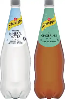 IGA Schweppes Mixers, Soft Drink or Natural Mineral Water 1.1 Litre Selected Varieties offer