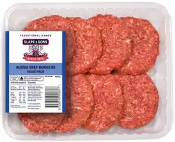 IGA Slape & Sons Aussie Beef Burgers Value Pack offer