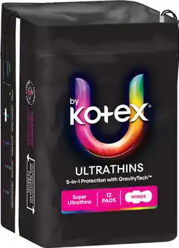 IGA U By Kotex Ultrathins Pads 12‑14 Pack Selected Varieties offer