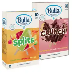 IGA Bulla Ice Cream Sticks 4‑14 Pack or Splits with Sorbet 1 Litre Selected Varieties offer