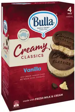 IGA Bulla Creamy Classic Ice Cream Sandwich Selected Varieties offer