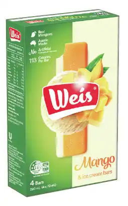 IGA Weis Bar 4 Pack or Tub 1 Litre Selected Varieties offer