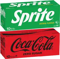 IGA Coca‑Cola, Sprite or Mount Franklin Lightly Sparkling Water 10x375mL Selected Varieties offer