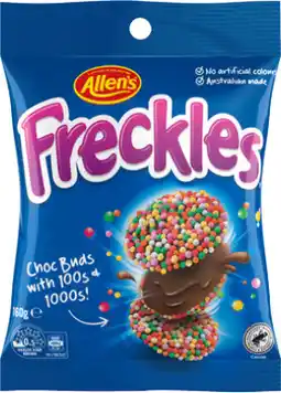 IGA Allen’s Freckles, Jaffas or Nestlé Smarties Share Pack 160g offer