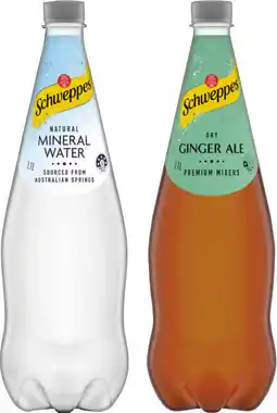IGA Schweppes Mixers, Mineral Water or Soft Drink 1.1 Litre Selected Varieties offer