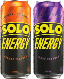 IGA NEW Solo Energy Grape or Orange 500mL offer