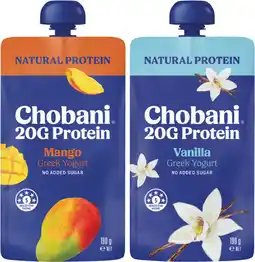 IGA Chobani Protein Greek Yogurt Pouch Selected Varieties offer