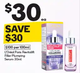 Woolworths L'Oreal Paris Revitalift Filler Plumping Serum offer