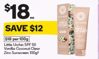 Little Urchin SPF 50 Vanilla Coconut Clear Zinc Sunscreen