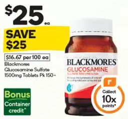 Woolworths Blackmores Glucosamine Sulfate offer