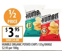 Supabarn Humble Organic Potato Chips 135g Range offer