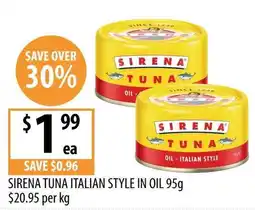Supabarn Sirena Tuna Italian Style in Oil offer