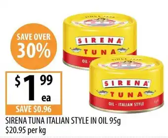 Supabarn Sirena Tuna Italian Style in Oil offer