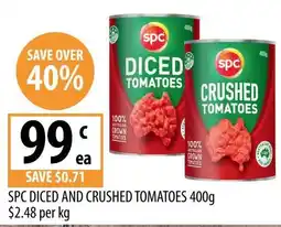 Supabarn SPC Diced and Crushed Tomatoes offer