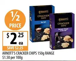 Supabarn Arnott's Cracker Chips 150g Range offer