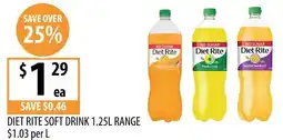 Supabarn Diet Rite Soft Drink Range offer