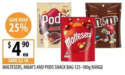 Supabarn Maltesers, M&M's and Pods Snack Bag offer