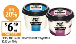 Supabarn Gippsland Dairy Twist Yoghurt offer