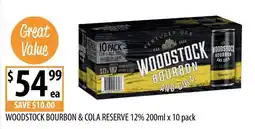Supabarn Woodstock Bourbon & Cola Reserve offer