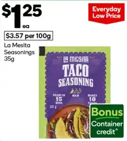 Woolworths La Mesita Taco Seasoning offer
